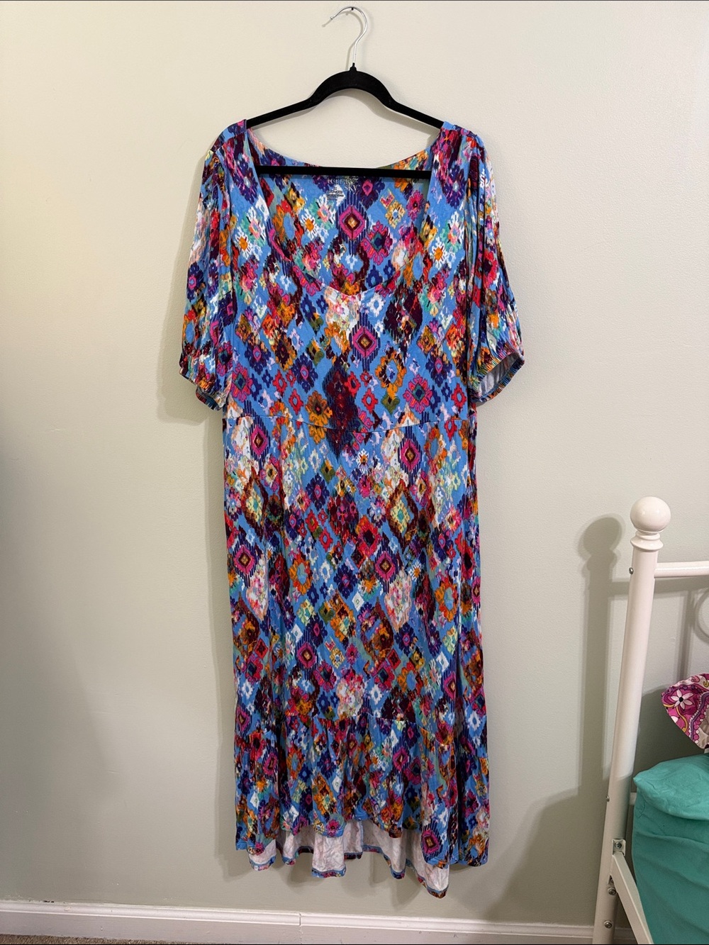 Terra & Sky Multicolor Geometric Maxi Dress in Blue